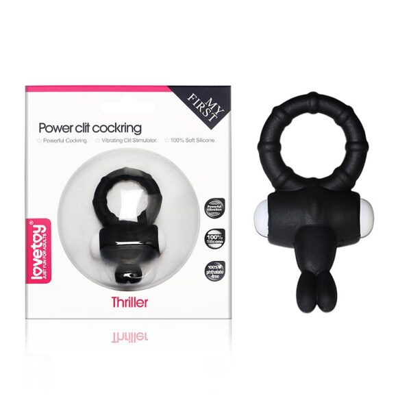 Thriller Anel Peniano com Vibrador - Preto - Lovetoy - Sexshop