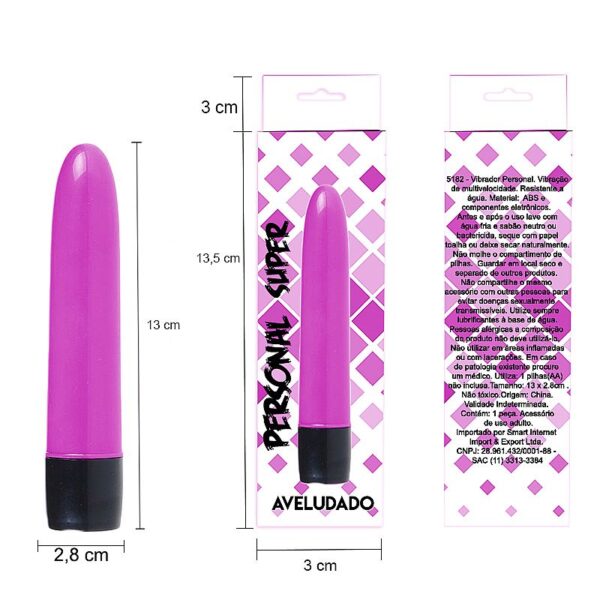 Vibrador Power Personal Aveludado13cm Cores Variadas