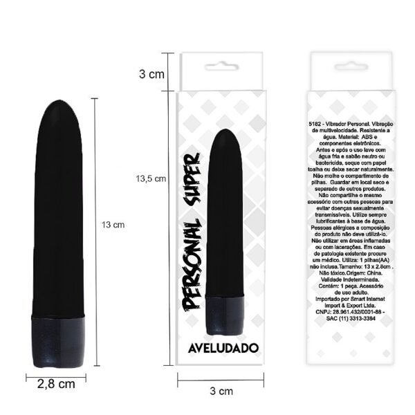 Vibrador Power Personal Aveludado13cm Cores Variadas