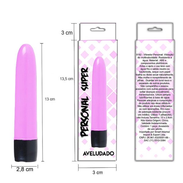 Vibrador Power Personal Aveludado13cm Cores Variadas