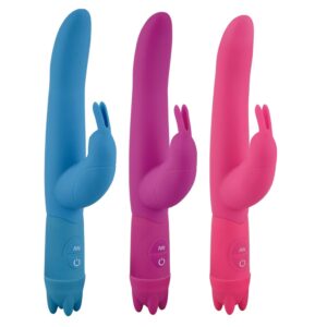 Vibrador Ponto G em Puro Silicone formato de Coelho Duplo Motor - Sexshop