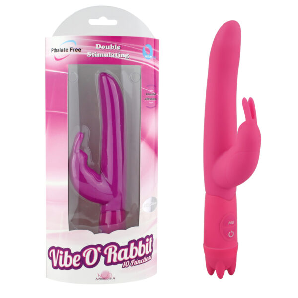 Vibrador Ponto G em Puro Silicone formato de Coelho Duplo Motor - Sexshop