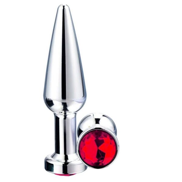 Plug Anal Fino de Aço com Cristal Brilhante - Tamanho P - Sexshop