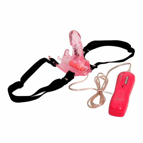 Vibrador com Cinta e Pênis Com Formato de Borboleta - Butterfly Mini - Baile - Sex shop