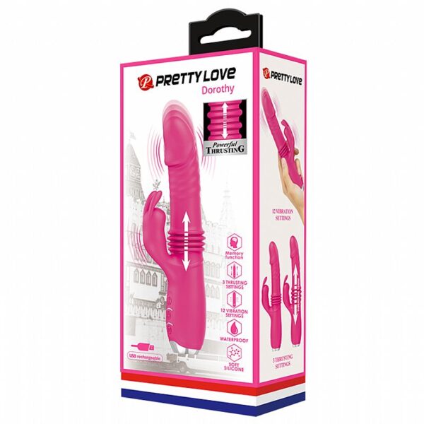 Vibrador vai e vem com Estimulador clitoriano - Dorothy Pretty Love - Sex shop