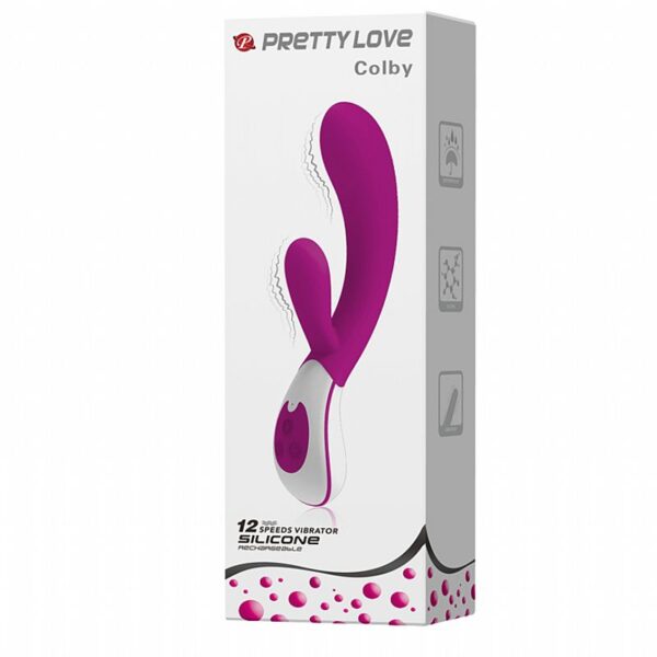 Vibrador Ponto G com Estimulador de Clitóris - Colby Pretty Love - Sexshop
