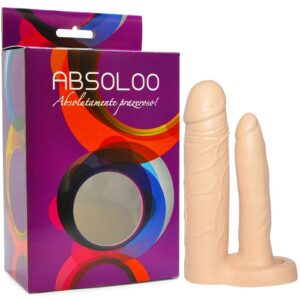Pênis Duplo, Avantajado com Plug Anal Articulado - Absoloo - Sex shop