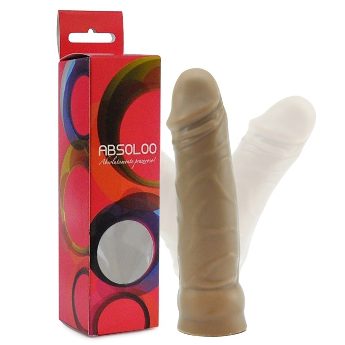 Pênis Loveskin 16cm Mulato com Veias, Vértebras e Esfera na Base - Absoloo - Sexy shop