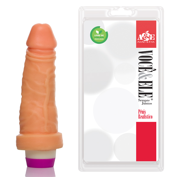 Pênis Realístico 6 com Vibrador Modelo A Pele - Sex shop