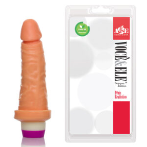 Pênis Realístico 6 com Vibrador Modelo C Pele - Sex shop