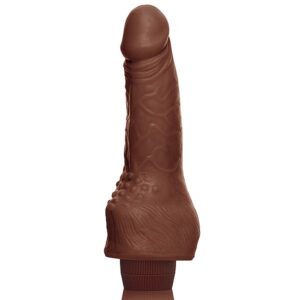 Pênis Prótese com Massageador e Vibrador Marrom - Sexshop