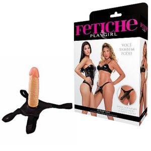 Cinta Peniana com pênis Realístico 16cm Pele - Sexshop