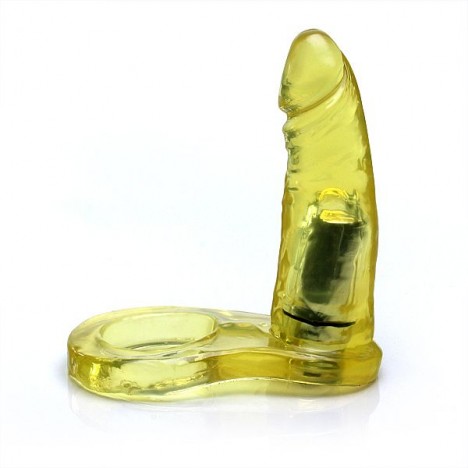 Anel Peniano Companheiro 11x2,5 cm na cor Amarelo - Com Vibrador Torpedo - Sexshop