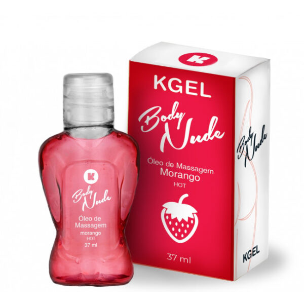 Óleo de Massagem Body Nudes Kgel Hot Morango 37ml - Sexshop
