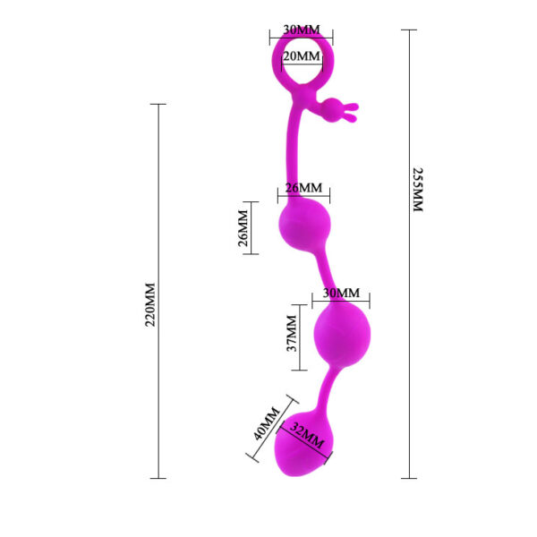 Plug Anal 3 Esferas em Silicone triplo Pretty Love BALLS - Sexshop