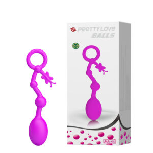 Bola de Pompoar em Silicone com Cordão de Segurança - PRETTY LOVE BALLS - Sexshop