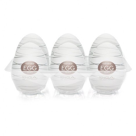 Caixa com 6 Masturbadores Tenga Egg - Silky ORIGINAL - Sexshop