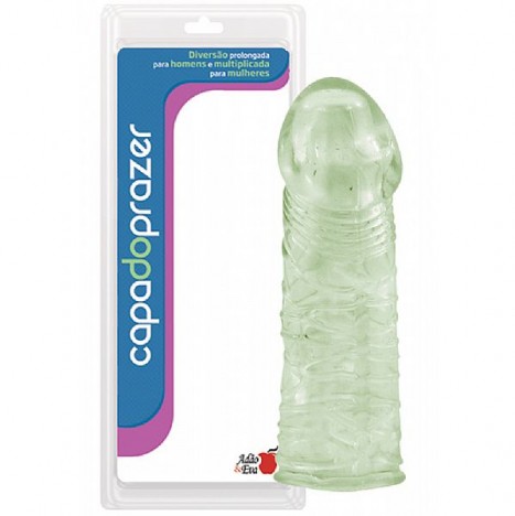 Capa peniana ultra fina textura em veias fosforescente - Sexshop