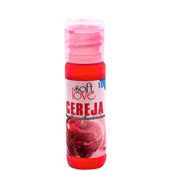 Gel Comestível Ice Cereja 15ml SoftLove - Sexshop
