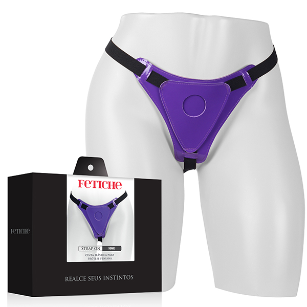 Cinta para Pênis Strap On Vinil Lilás com Elastico - Sexshop