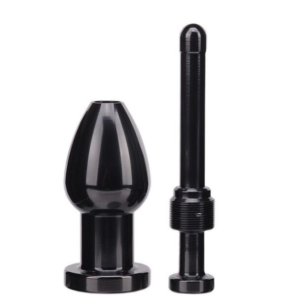 Plug Anal com Tunel e trava - HARD METAL COR Preto - Sexy shop