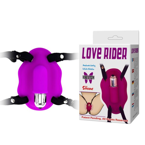 Estimulador Clitoriano com Cápsula 10 Vibrações e Cinta Elástica Ajustável - LOVE RIDER - Sexshop