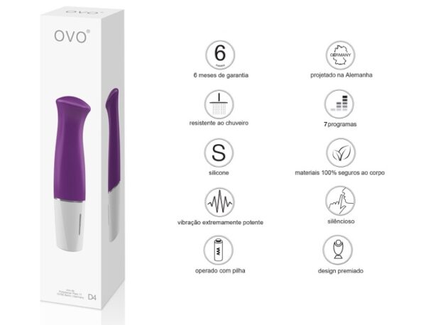 Vibrador D4 - Violet - OVO LifeStyle - Sex shop