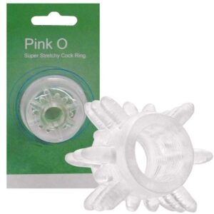 Anel peniano massageador Transparente - PINK O - Sexyshop