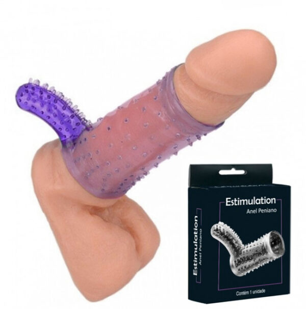 Meia capa peniana com estimulador clitoriano Lilás - Sexshop