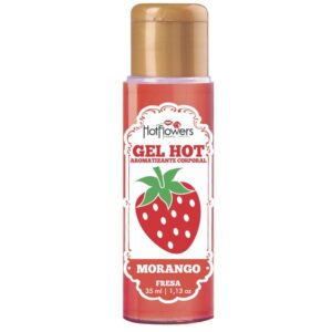 Gel Quente Aromatizante Morango 35ml HotFlowers - Sexshop