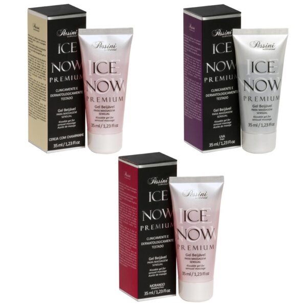 Ice NOW! Premium Gel Gelado Comestível Morango 35ml Pessini - Sex shop