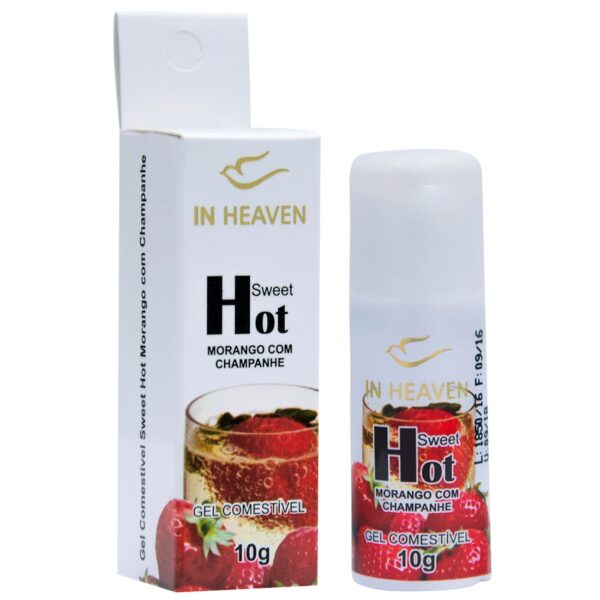 In Heaven Gel Comestível MORANGO COM CHAMPANHE Hot 10G INTT - Sex shop