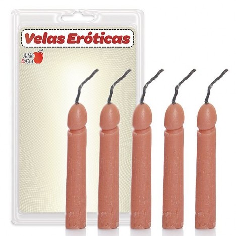 Jogo de 5 velas em formato pênis - Sex Shop-11526