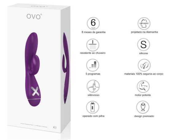 Vibrador, K1 - Violet - OVO LifeStyle - Sex shop