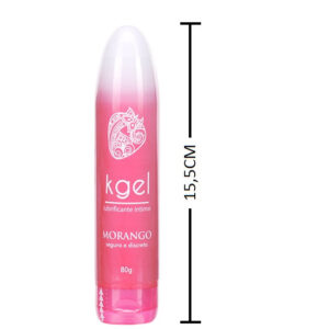 Kgel Lubrificante Íntimo 80g e embalagem formato vibrador - Morango - Sex shop