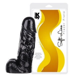 Pênis Realístico Grosso 18X5Cm Preto - Sexy shop