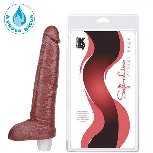 Pênis Grande e Grosso com vibrador 27X5,6 CM marrom - Sexy shop