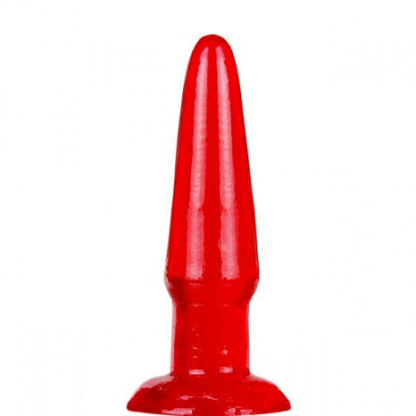 Plug anal torpedo Vermelho feito em silicone - Sexshop