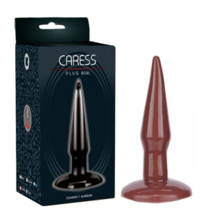 Plug anal Marrom torpedo feito em macio e flexível 12cm x 2,5 - Sex shop