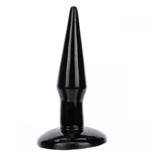 Plug anal preto torpedo feito em macio e flexível 12cm x 2,5 - Sex shop