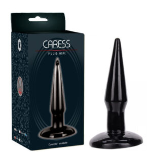 Plug anal preto torpedo feito em macio e flexível 12cm x 2,5 - Sex shop