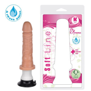 Pênis com Vibrador e Ventosa 17,5x3,8cm Pele - Sex shop