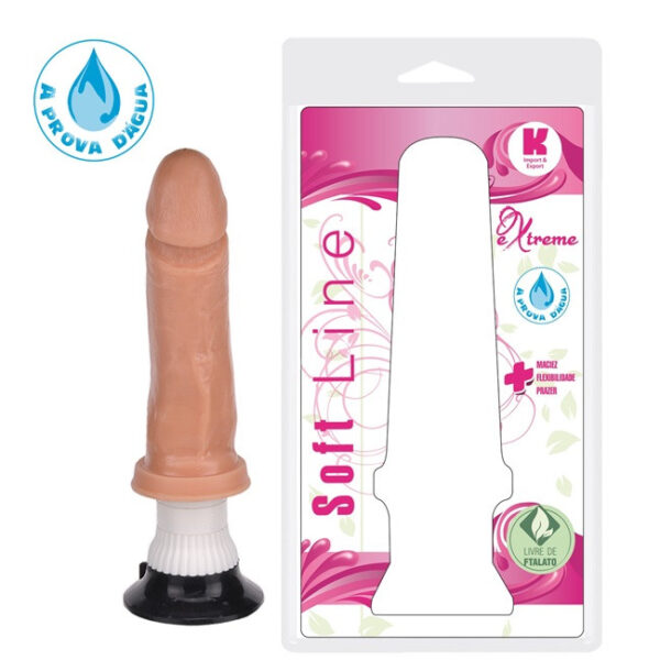 Pênis com Vibrador e Ventosa 17x4cm Pele - Sex shop