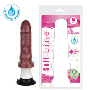 Pênis com Vibrador e Ventosa 17x4cm Marrom - Sexy shop