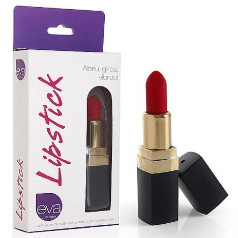 Lipstick - Abriu, girou vibrou! - em formato de batom vermelho - Sexshop