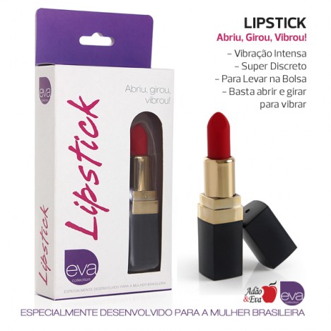 Lipstick - Abriu, girou vibrou! - em formato de batom vermelho - Sexshop