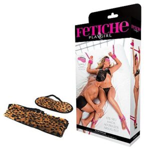 Bondage - Kit com 4 amarras e venda de pélucia - Oncinha