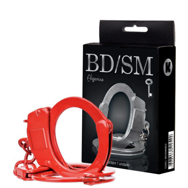 Algema de Metal Vermelha - BDSM - Sex shop