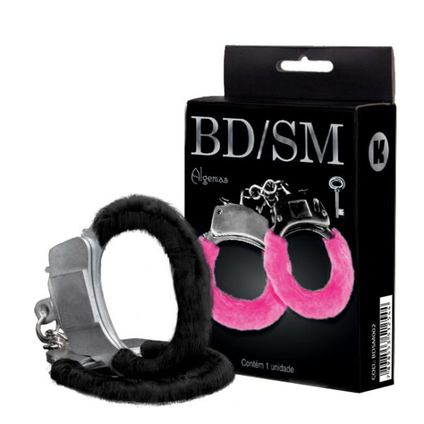 Algema com Pelúcia Preta - BDSM - Sexyshop