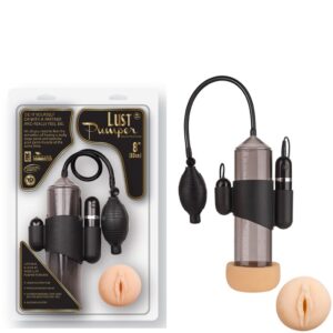 Aparelho peniano com 10 vibrações, bomba manual e vagina em cyberskin - LUST PUMPER - NANMA - Sexshop